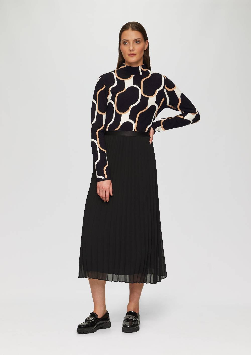 s.Oliver Schmaler Strickpullover mit Jacquard-Muster Outlet