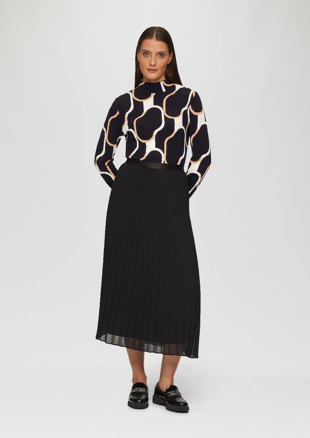 s.Oliver Schmaler Strickpullover mit Jacquard-Muster Outlet