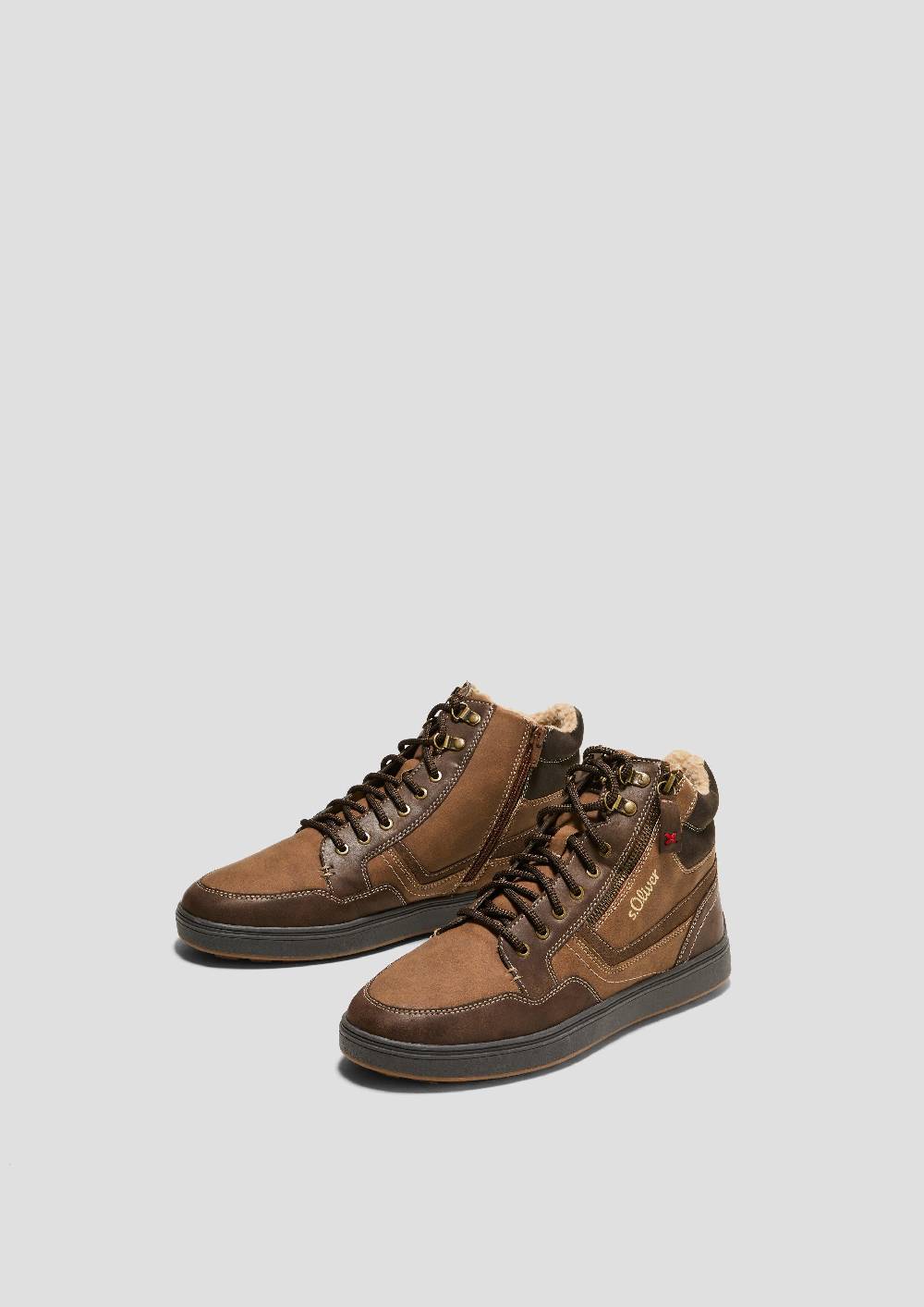 s.Oliver Gefütterte Boots mit Kontrastnähten Fabrikverkauf