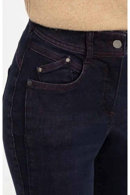 Recover Pants Slim-Fit-Jeans Darlin in DENIM BLAU/ BORDEAUX Artikelnummer REC-13362-4292-460 Begrenzt auf 3 Tage