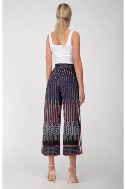 Recover Pants Weichfließende Sommerhose in marine/rot/weiß/braun Artikelnummer REC-13010-3921-430 Auslauf