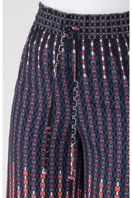 Recover Pants Weichfließende Sommerhose in marine/rot/weiß/braun Artikelnummer REC-13010-3921-430 Auslauf
