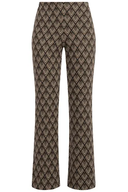 Recover Pants Jacquard-Strickhose Jasmin in SCHWARZ/ BRAUN/ BEIGE Artikelnummer REC-13409-4322-962 Top Angebot