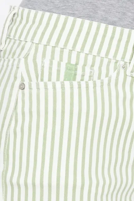 Recover Pants Frieda, Straght-Fit Hose in STREIFEN ECRU/ GRÜN Artikelnummer REC-13395-4149-500 Zeitlich begrenztes Angebot