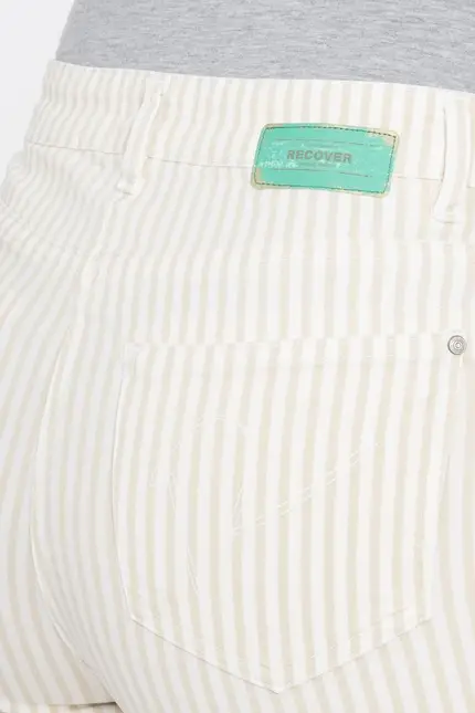 Recover Pants Frieda, Straght-Fit Hose in STREIFEN ECRU/ BEIGE Artikelnummer REC-13395-4149-202 Exklusive Angebote