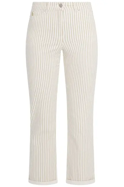 Recover Pants Frieda, Straght-Fit Hose in STREIFEN ECRU/ BEIGE Artikelnummer REC-13395-4149-202 Exklusive Angebote