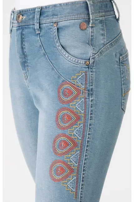 Recover Pants Jeans bestickt in blau Artikelnummer REC-12728-2629-100 Sonderangebote