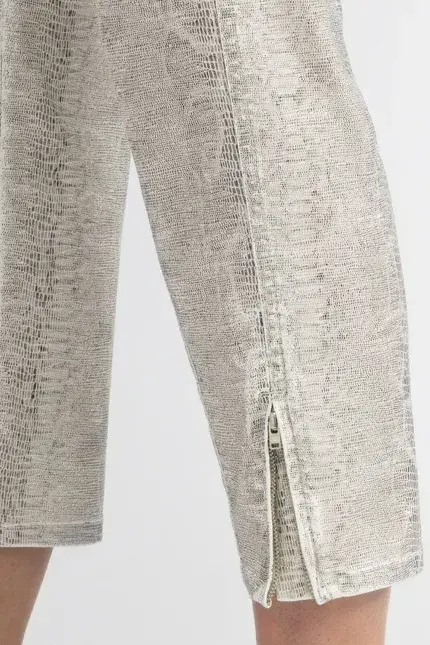Recover Pants Hose mit Reptilprint in ECRU-ANTHRAZIT Artikelnummer REC-12664-01-4024-183 50% Rabatt für begrenzte Zeit
