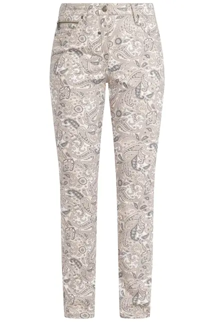 Recover Pants Hose mit Paisleydruck in DRUCK ECRU-BEIGE-ANTHRAZIT Artikelnummer REC-12281-4074-2 Verkauf
