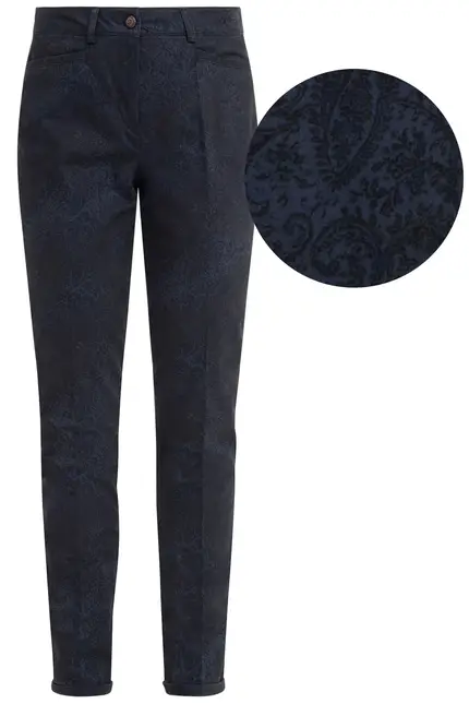 Recover Pants Slim Fit Druckhose in DRUCK DUNKELBLAU Artikelnummer REC-13013-4099-4 Fabrik Onlineshop