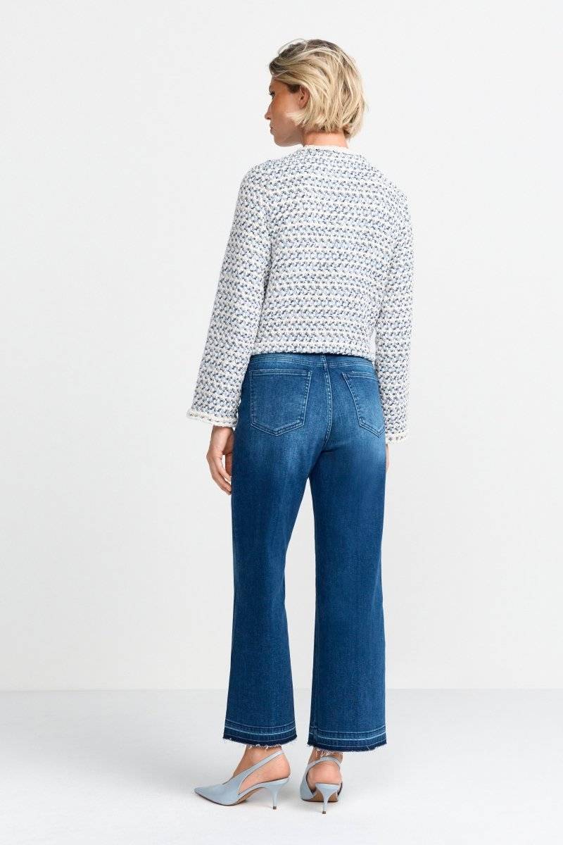Eich & Royal Kurze Bouclé-Jacke in Blauweiß Begrenzte Freigabe