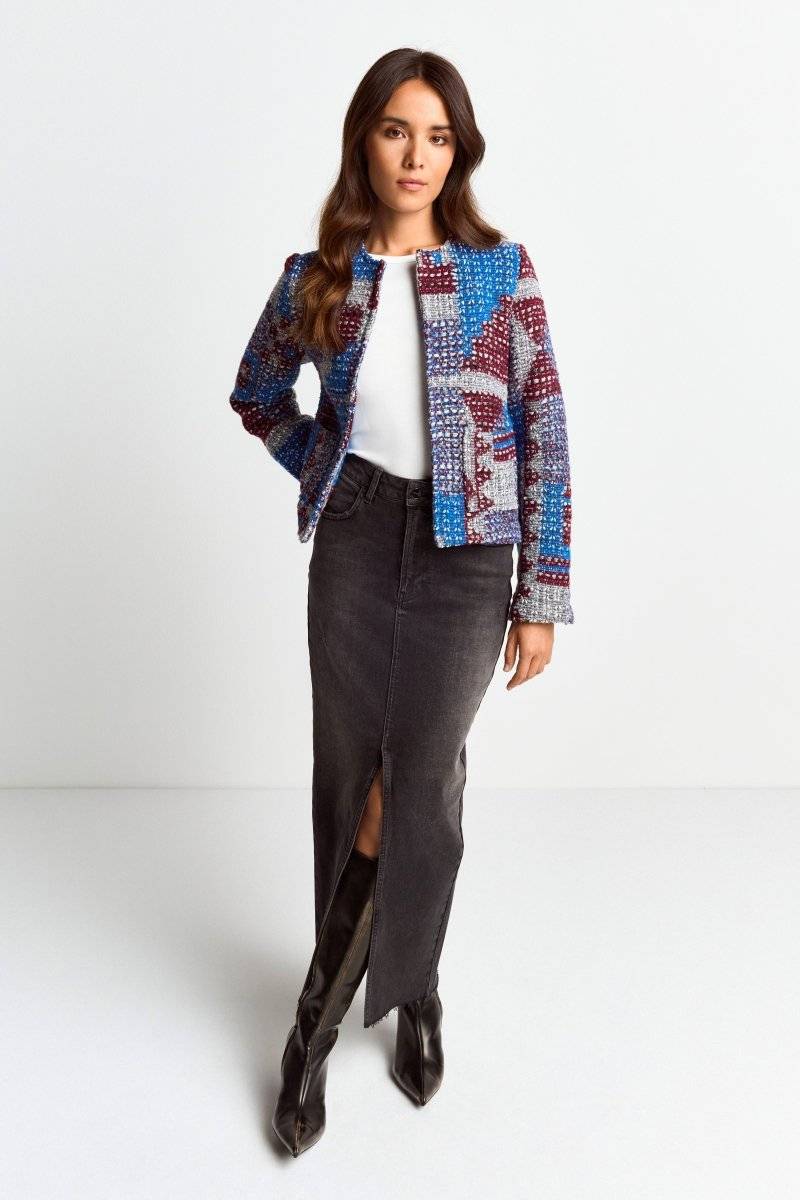 Eich & Royal Mehrfarbige Bouclé-Jacke Sonderangebot der Fabrik