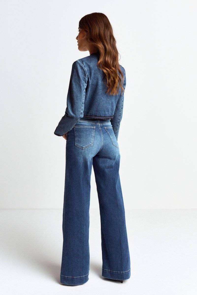 Eich & Royal Denim-Jacke mit Zierborten Vierteljährliche Förderung