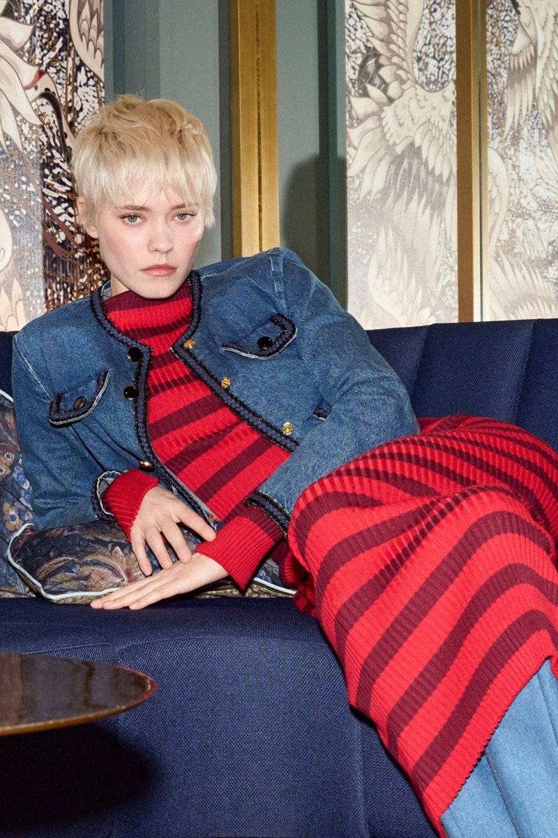 Eich & Royal Denim-Jacke mit Zierborten Vierteljährliche Förderung