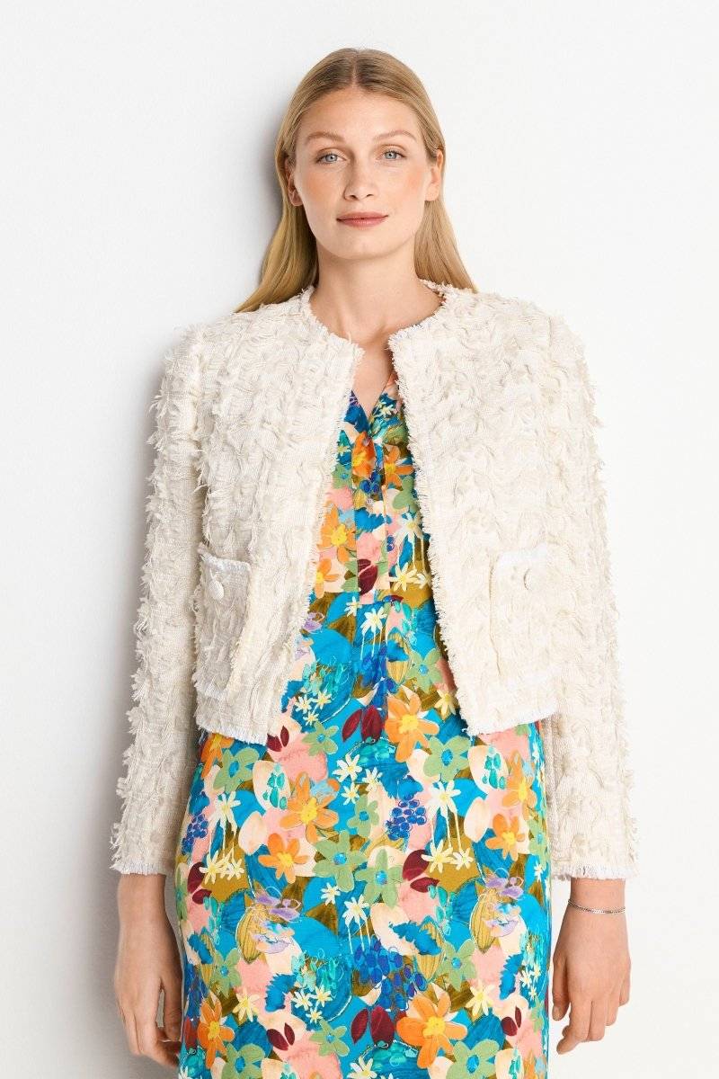 Eich & Royal Kurze Jacke mit fransiger Struktur Kostenloser Versand