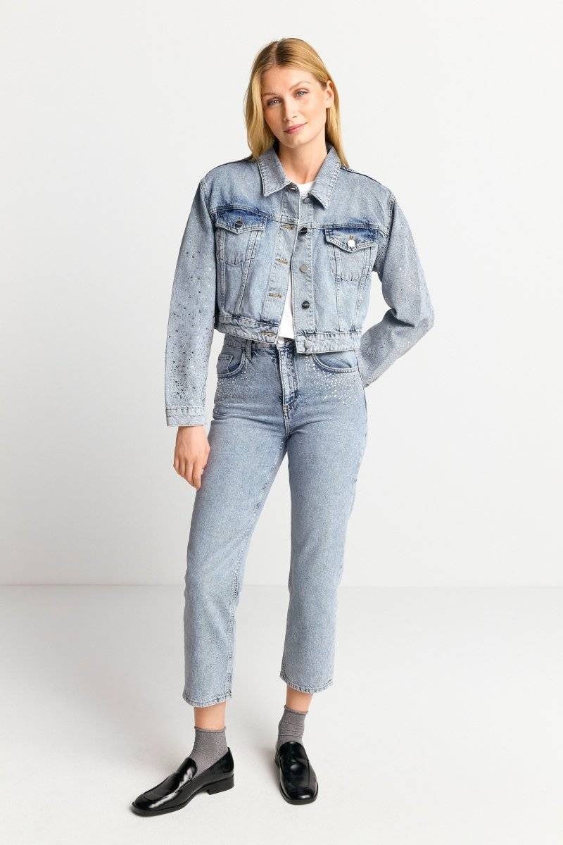 Eich & Royal Denim-Jacke mit Strassdetails Fabrik Onlineshop