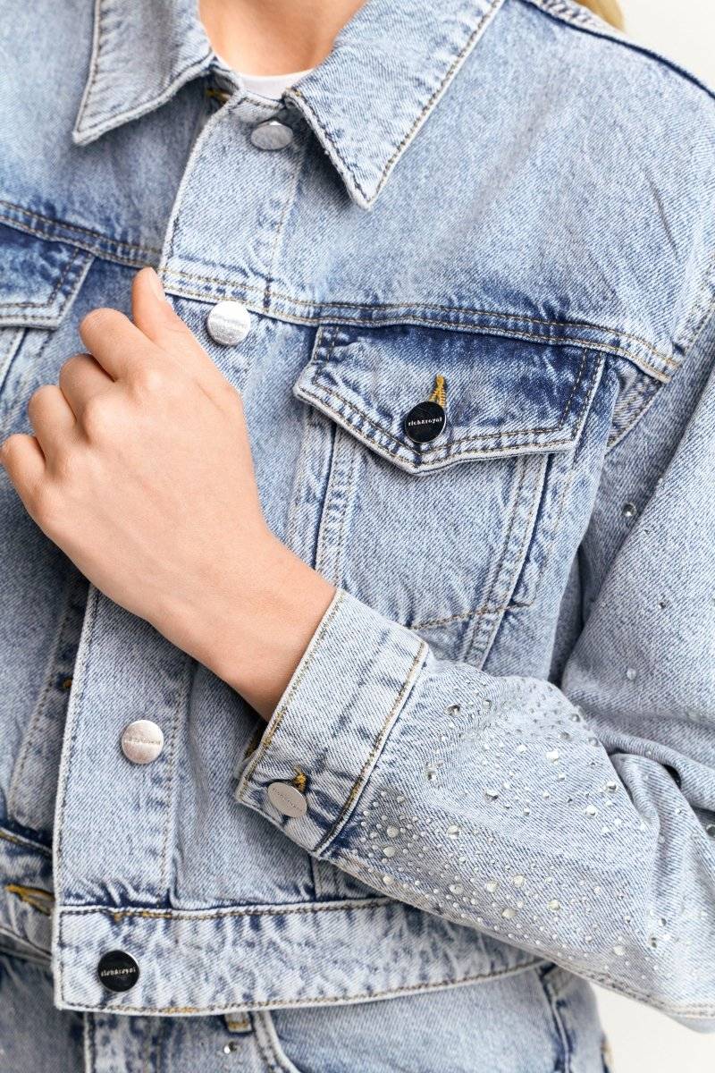 Eich & Royal Denim-Jacke mit Strassdetails Fabrik Onlineshop