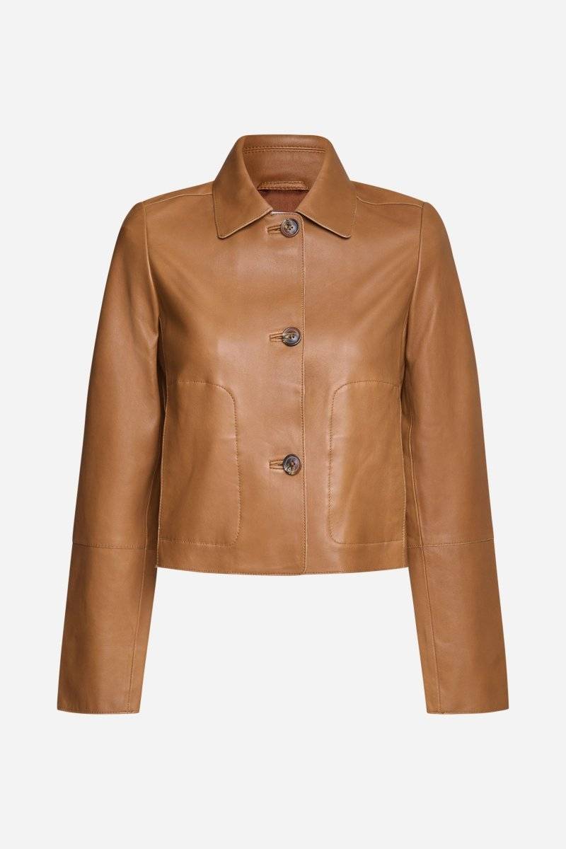 Eich & Royal Kurze Lederjacke mit Kragen Fabrikpreis