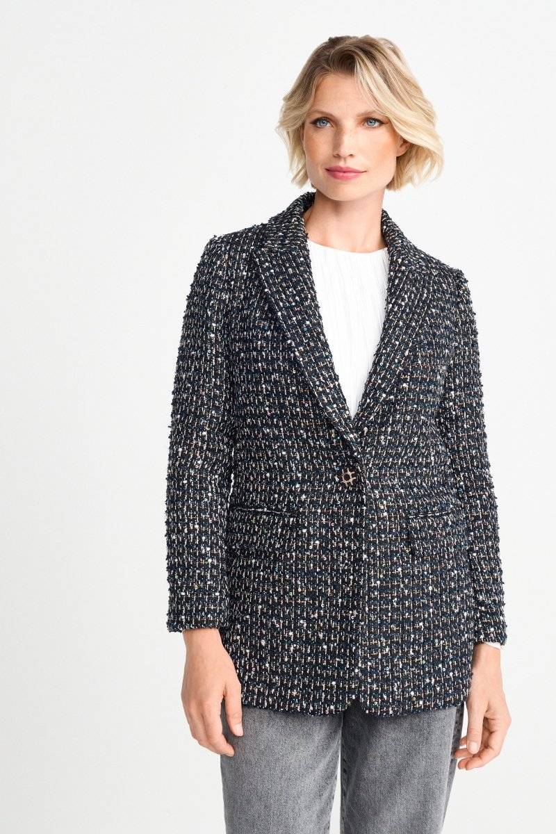 Eich & Royal Bouclé-Blazer mit Statement-Knopf Letzte 2 Tage