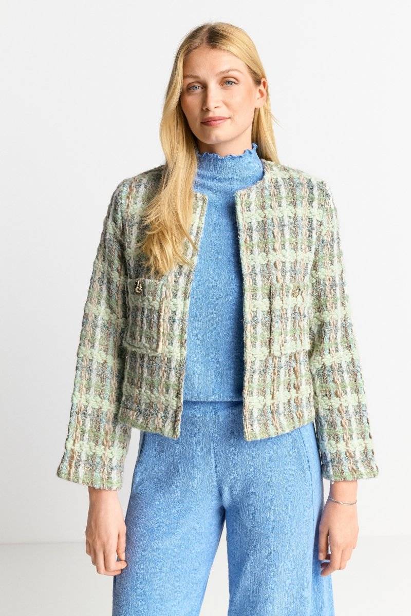 Eich & Royal Bouclé-Jacke mit Rundhalsausschnitt Bis zu 55% Rabatt