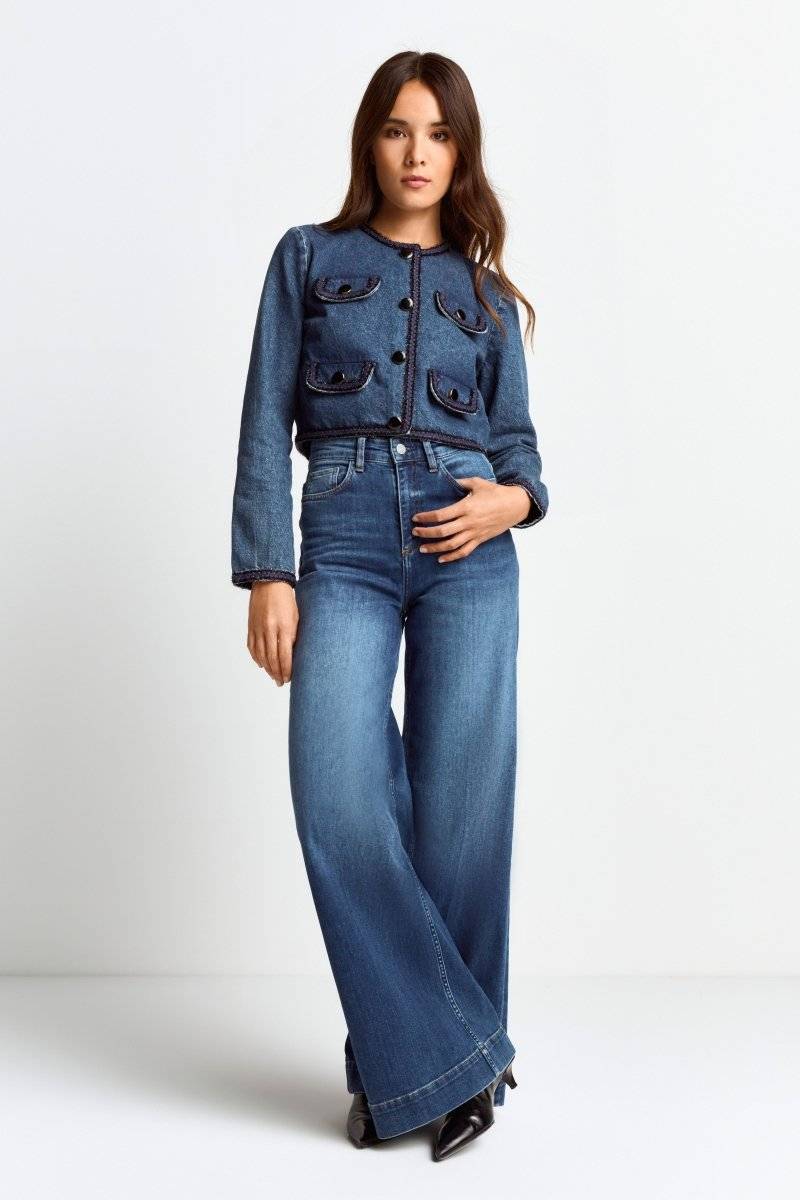 Eich & Royal Denim-Jacke mit Zierborten Im Verkauf
