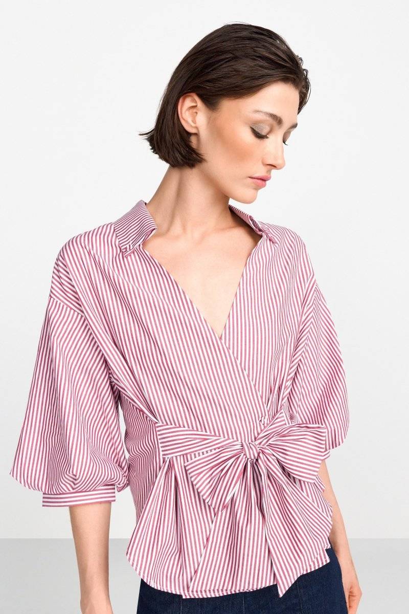 Eich & Royal Wickelbluse mit V-Neck und Streifen Meist gekauft