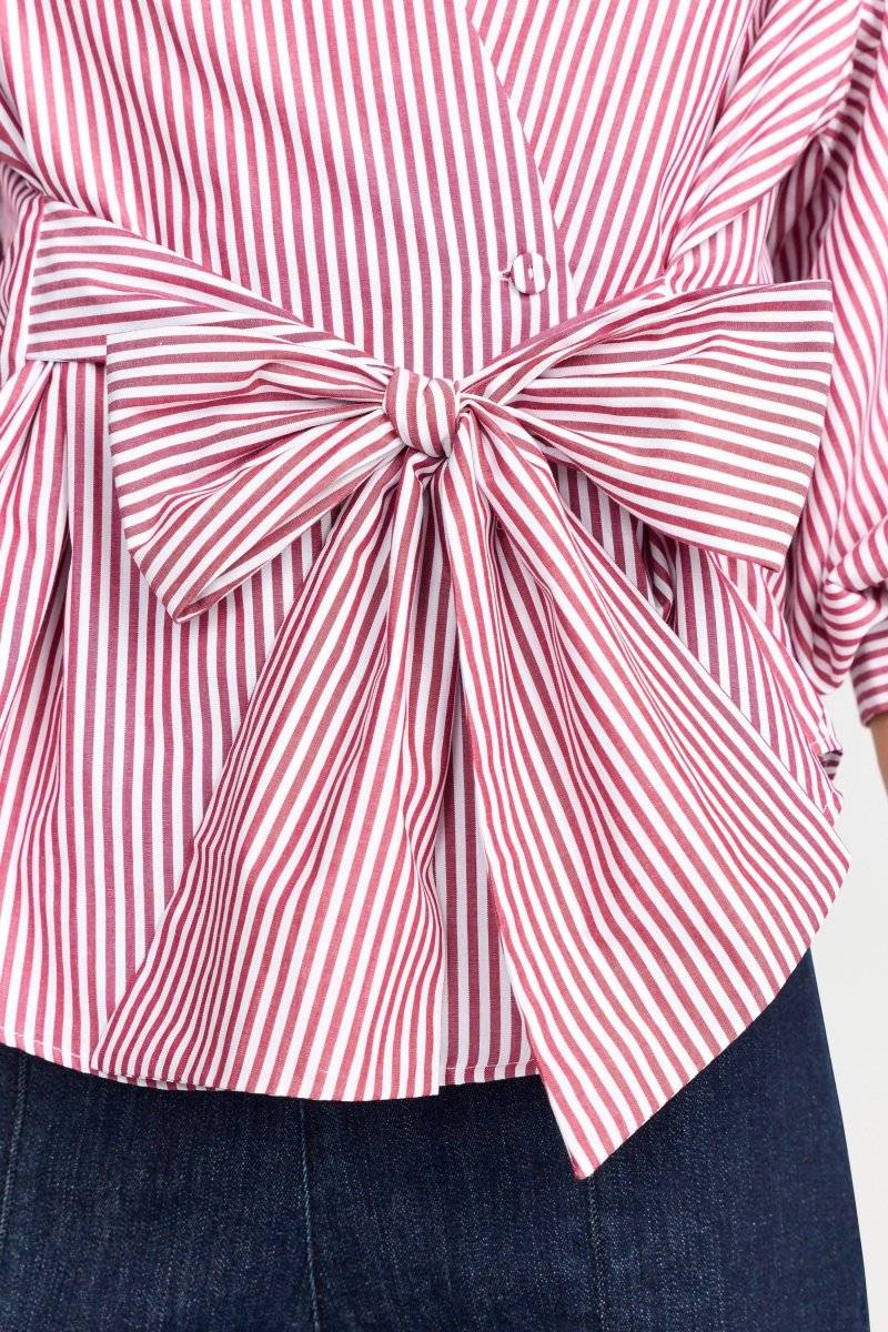 Eich & Royal Wickelbluse mit V-Neck und Streifen Blitzverkäufe