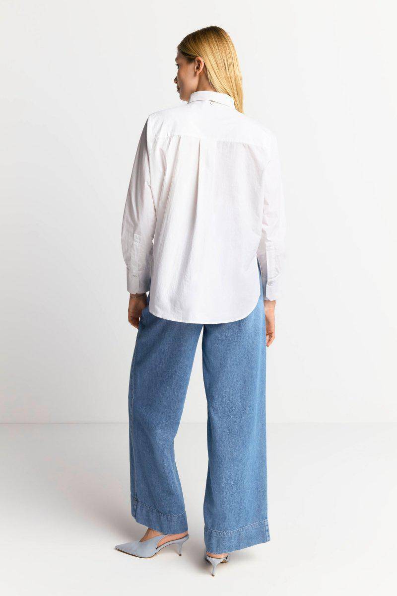 Eich & Royal Weiße Bluse mit Bindekragen Begrenztes Angebot