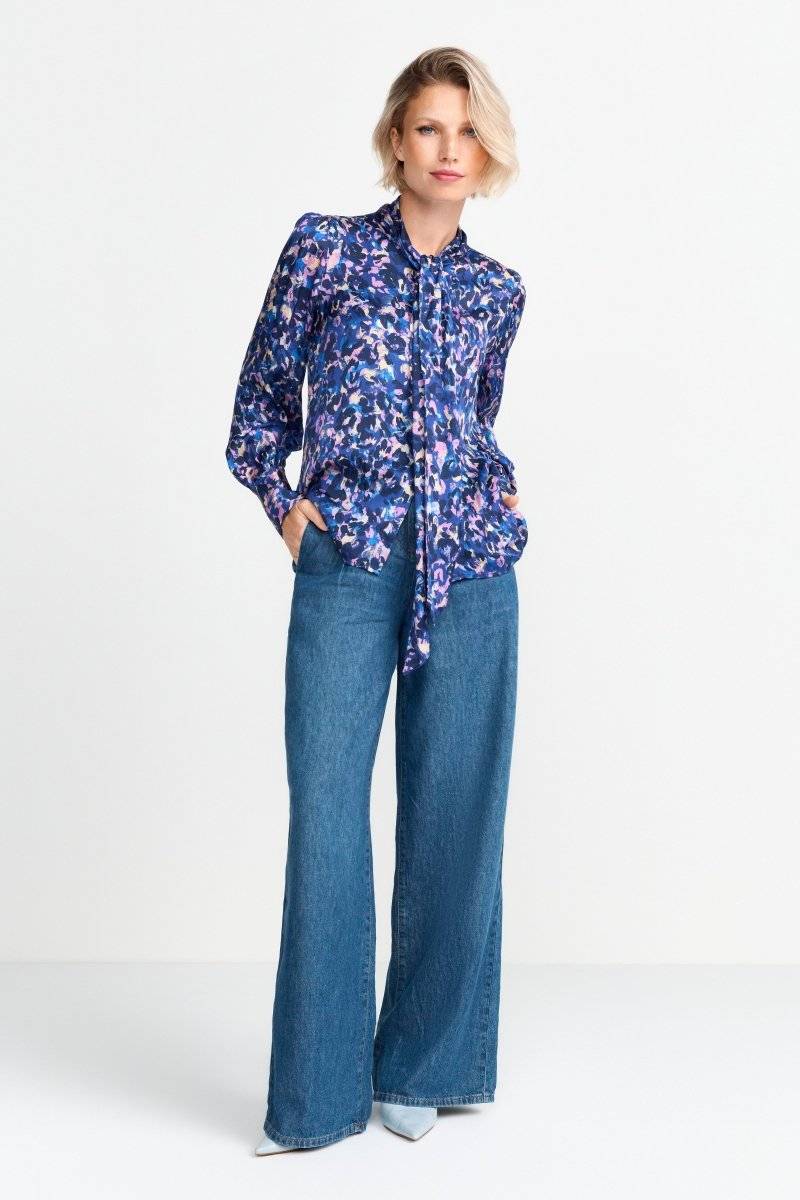 Eich & Royal Schluppenbluse mit Leo-Print Valentinstagsangebot