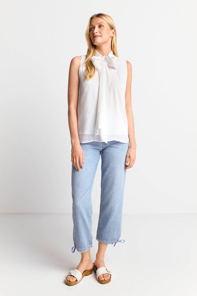 Eich & Royal Ärmellose Schluppenbluse mit Glanzeffekt Tägliche Deals