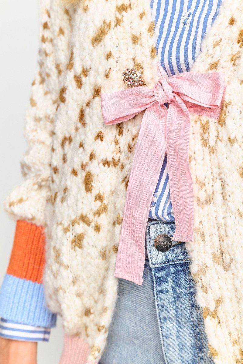 Eich & Royal Cardigan mit Kontrastbündchen und Schleife Online