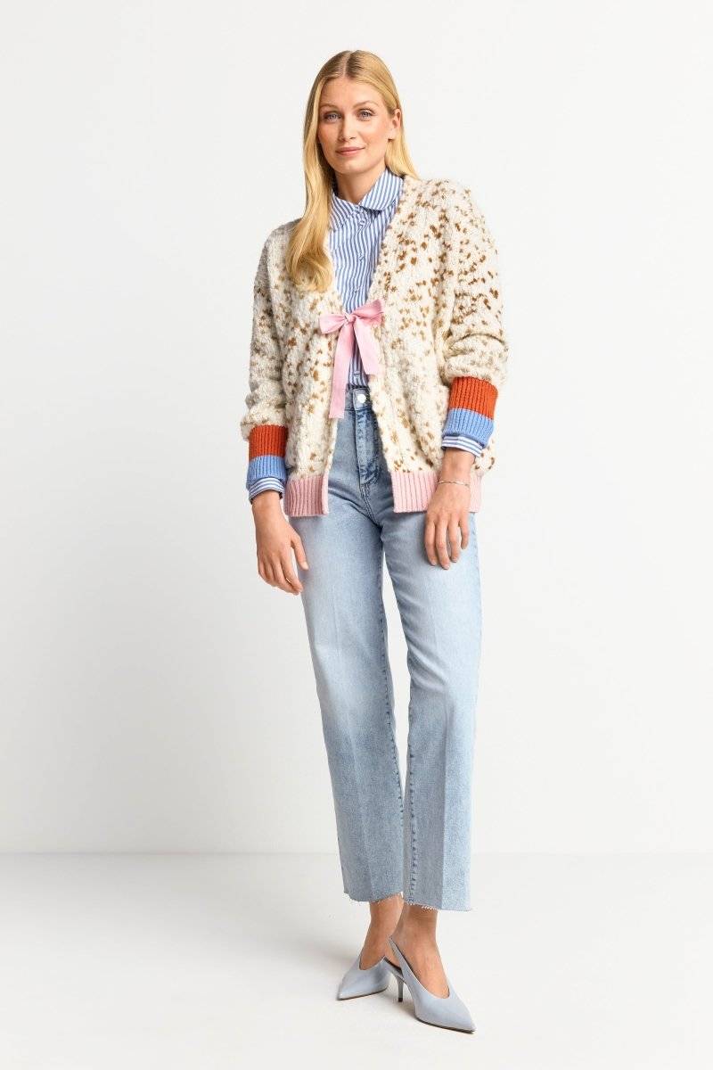 Eich & Royal Cardigan mit Kontrastbündchen und Schleife Großer Ausverkauf