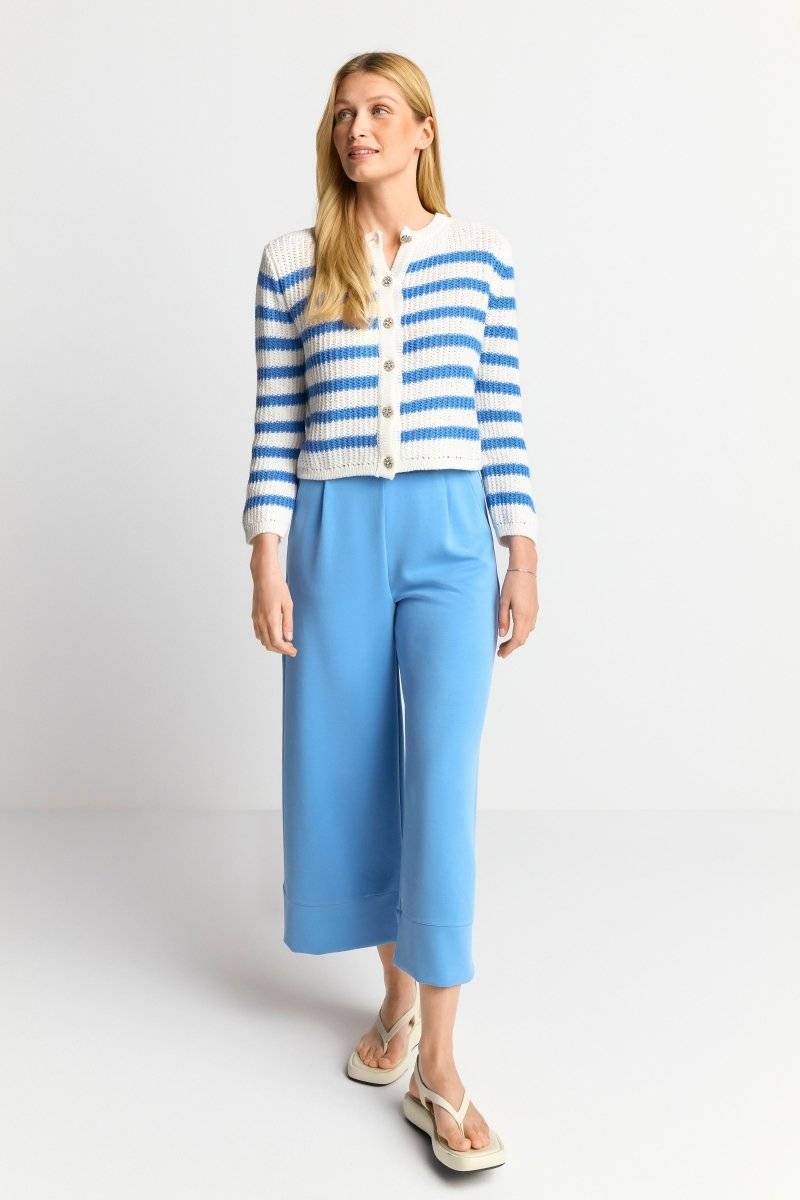 Eich & Royal Gestreifter Cardigan mit Kristallknöpfen Osterangebot
