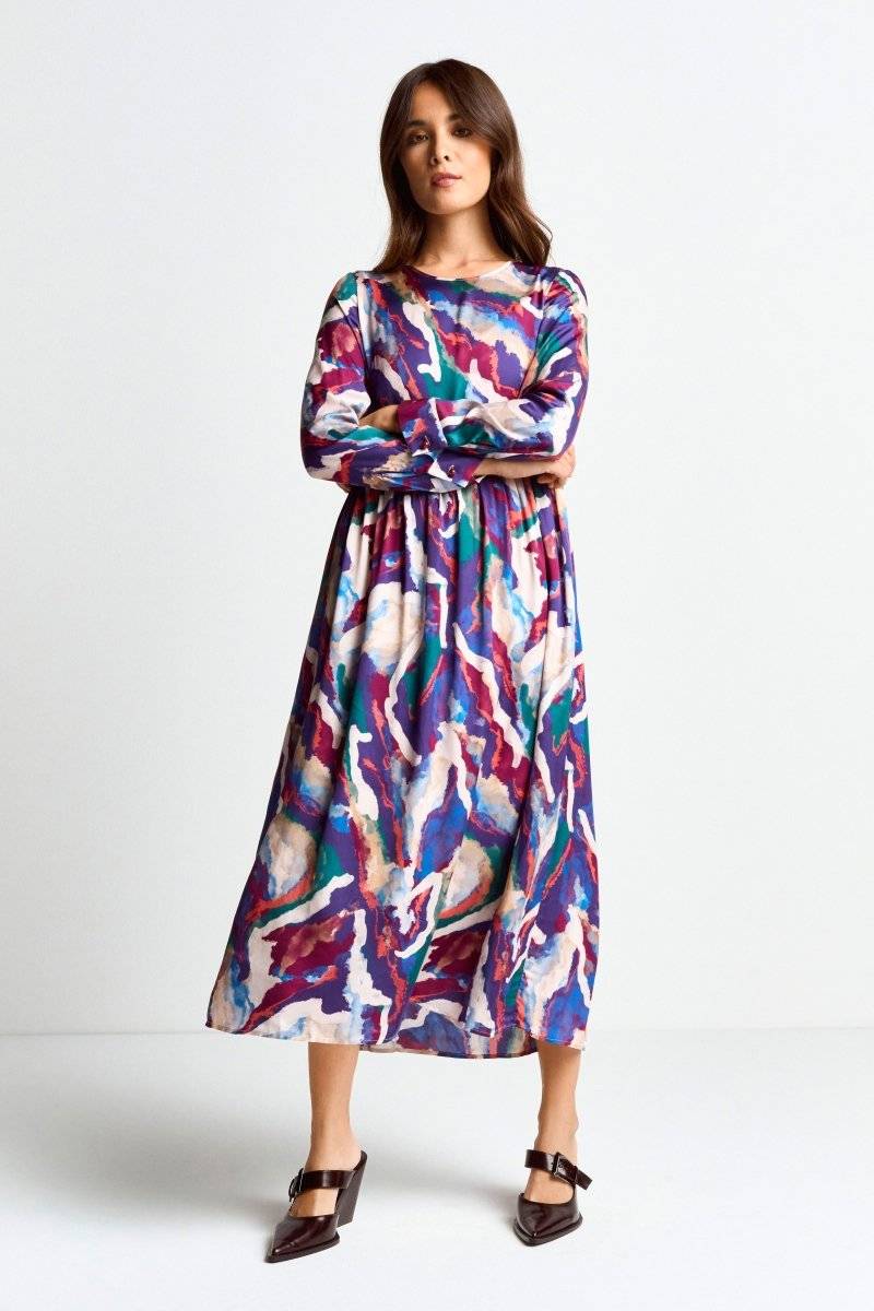 Eich & Royal Midikleid mit abstraktem Print 50% Rabatt mit kostenlosem Versand
