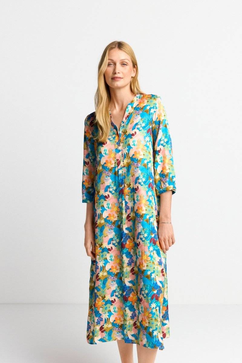 Eich & Royal Midikleid mit buntem Blumenprint Im Verkauf