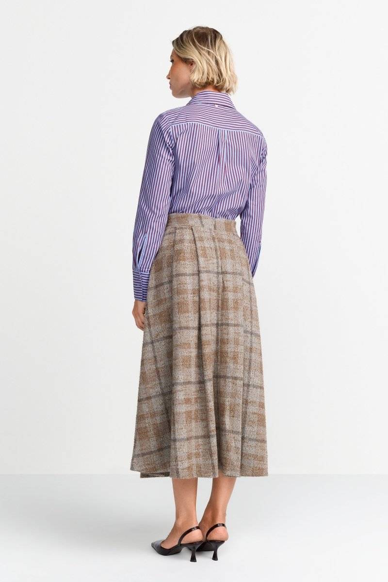 Eich & Royal Karierter High-Waist-Midirock Meist gekauft