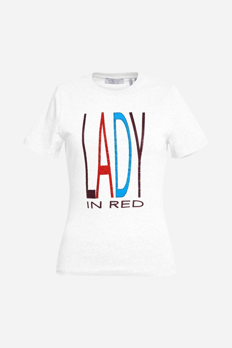 Eich & Royal T-Shirt mit Strass-Schriftzug Sonderangebot der Fabrik