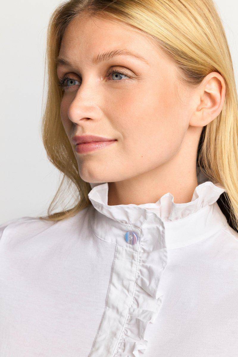 Eich & Royal Weißes T-Shirt mit Frill-Kragen Nur noch ein Tag übrig