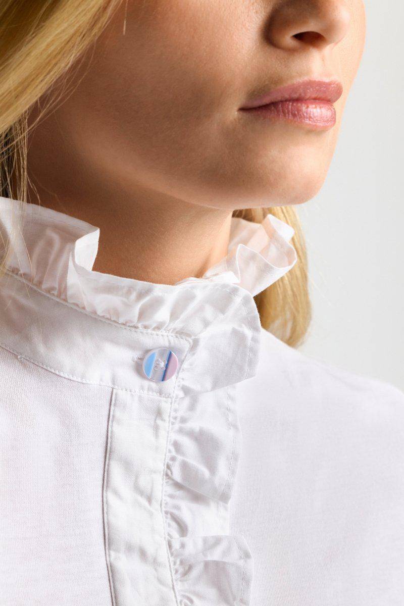Eich & Royal Weißes T-Shirt mit Frill-Kragen Nur noch ein Tag übrig