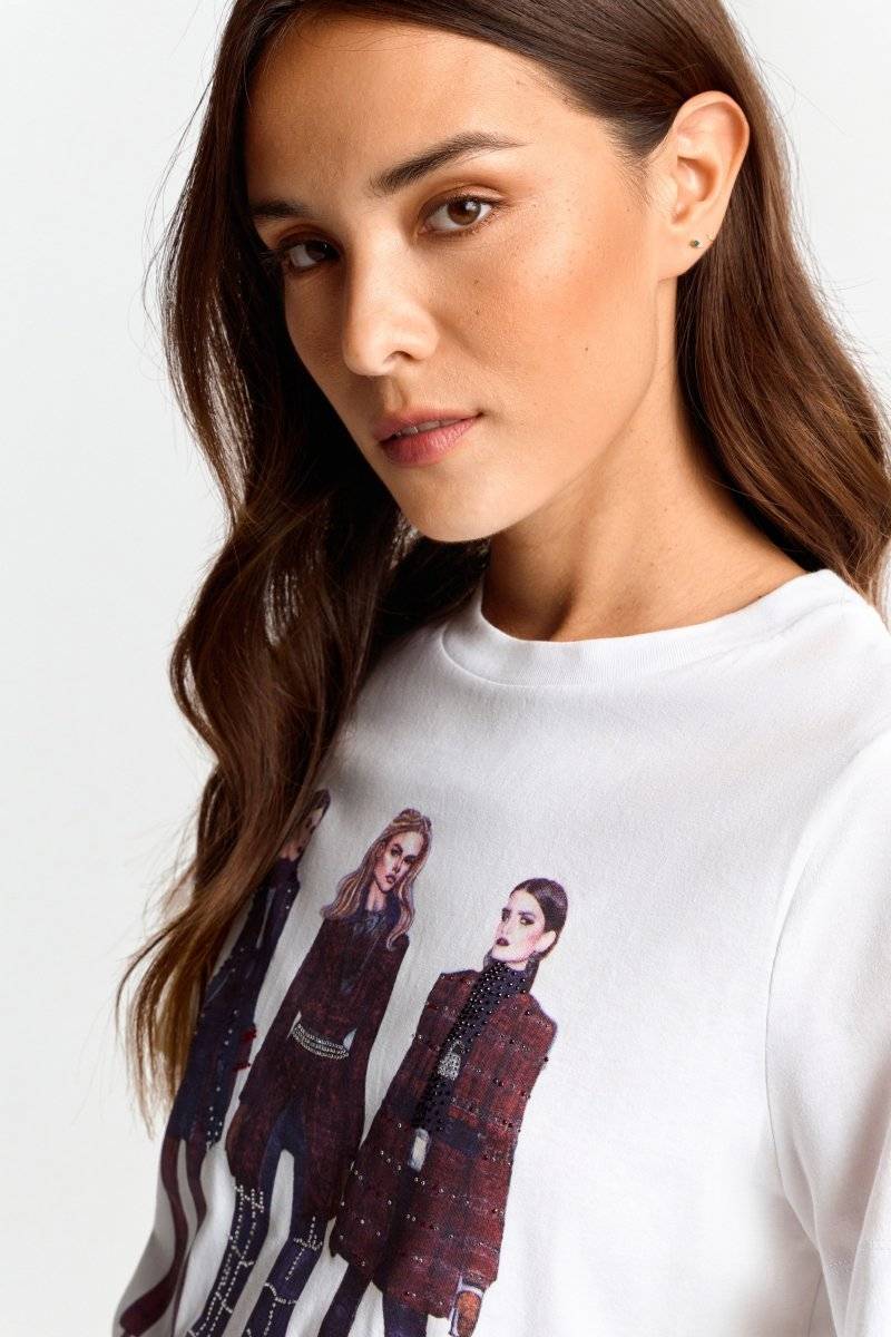 Eich & Royal Weißes T-Shirt mit Crew-Neck Super Rabatt