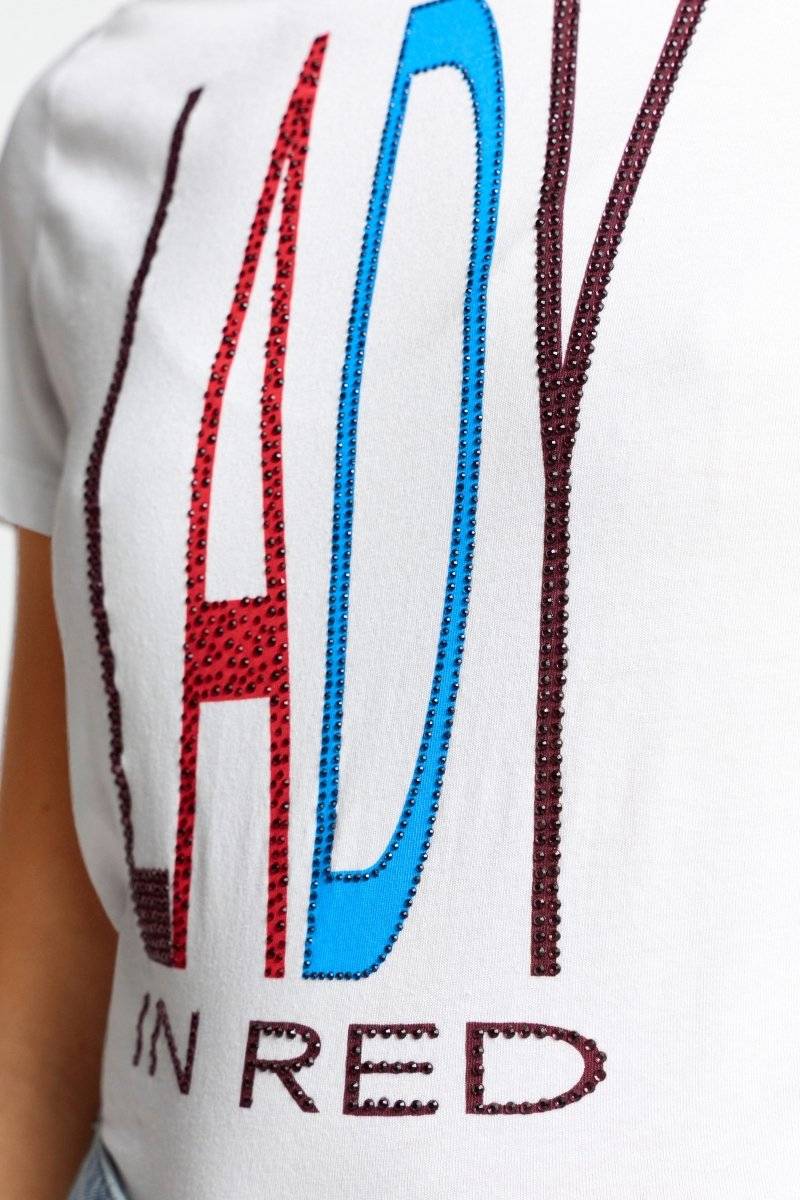 Eich & Royal T-Shirt mit Strass-Schriftzug Hotsell