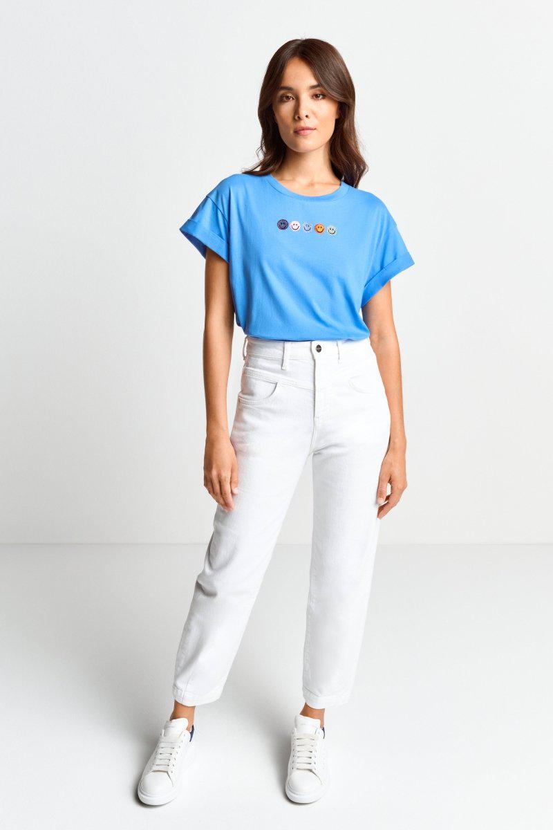 Eich & Royal T-Shirt mit Strass-Smileys Rabatt
