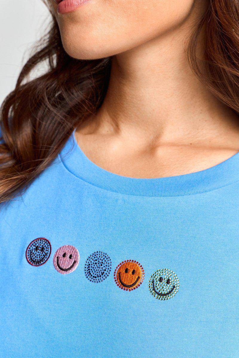 Eich & Royal T-Shirt mit Strass-Smileys Rabatt