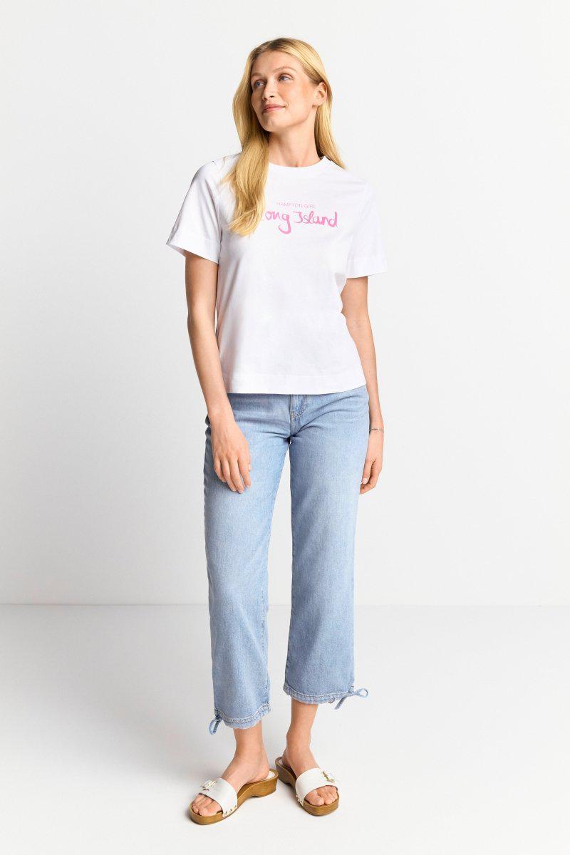 Eich & Royal Weißes T-Shirt mit Schriftzug Heißer Verkauf