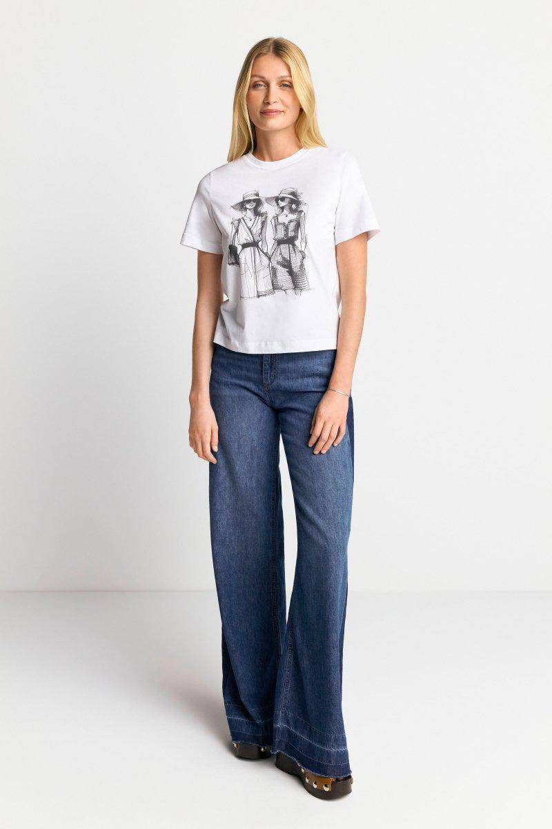 Eich & Royal Weißes T-Shirt mit Statement-Print Neueste Mode