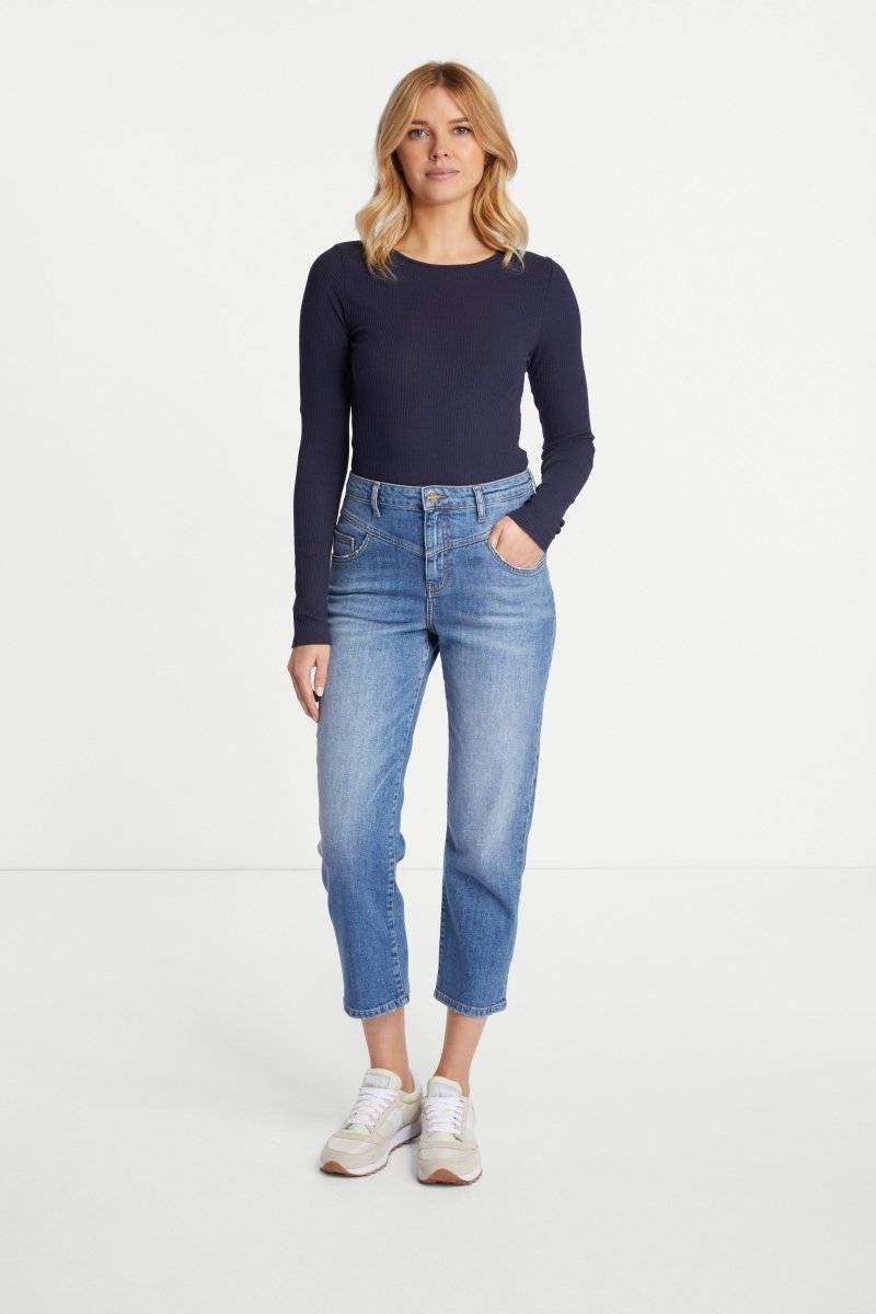 Eich & Royal Rib-Longsleeve mit Rundhals Discount Store für neue Produkte