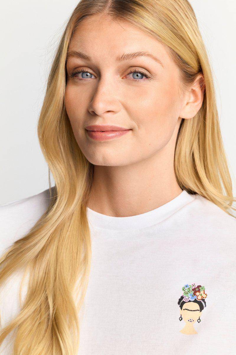 Eich & Royal T-Shirt mit Frida Kahlo-Applikation 50% Rabatt mit kostenlosem Versand