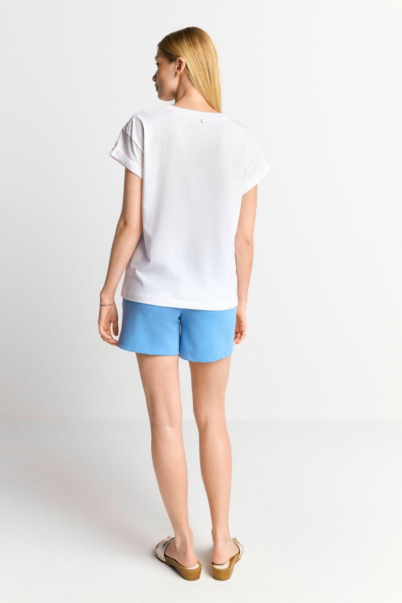 Eich & Royal Weißes T-Shirt mit Crew-Neck Kostenloser Versand international