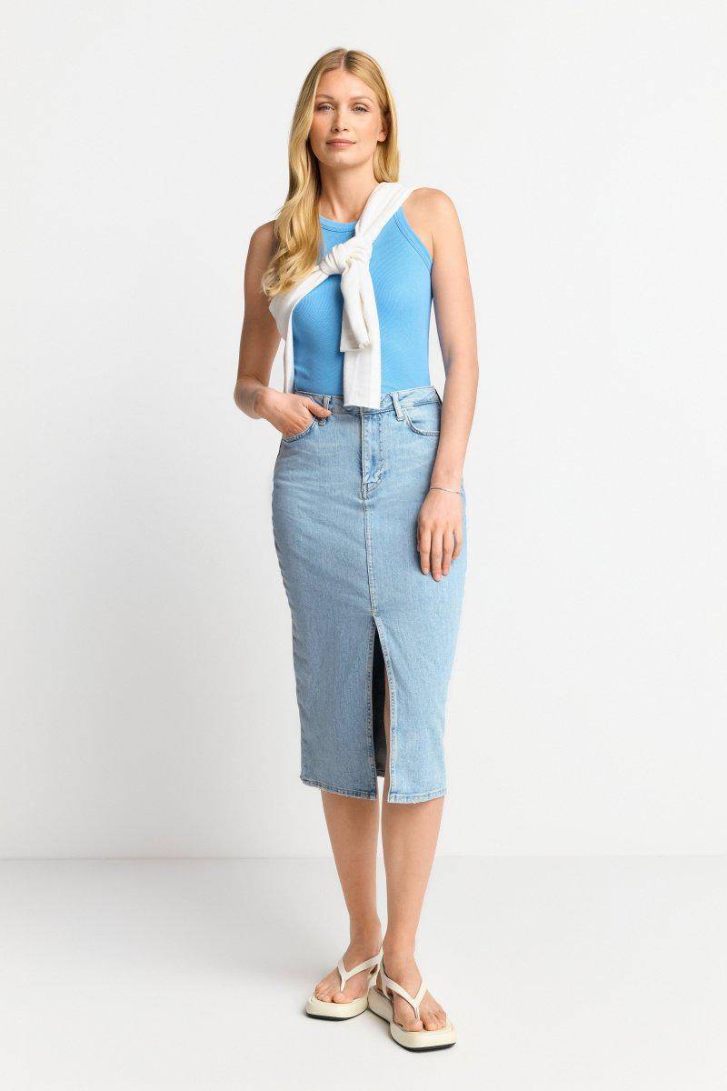 Eich & Royal Figurbetontes Rib-Top in Cruise Blue Speichern exportieren