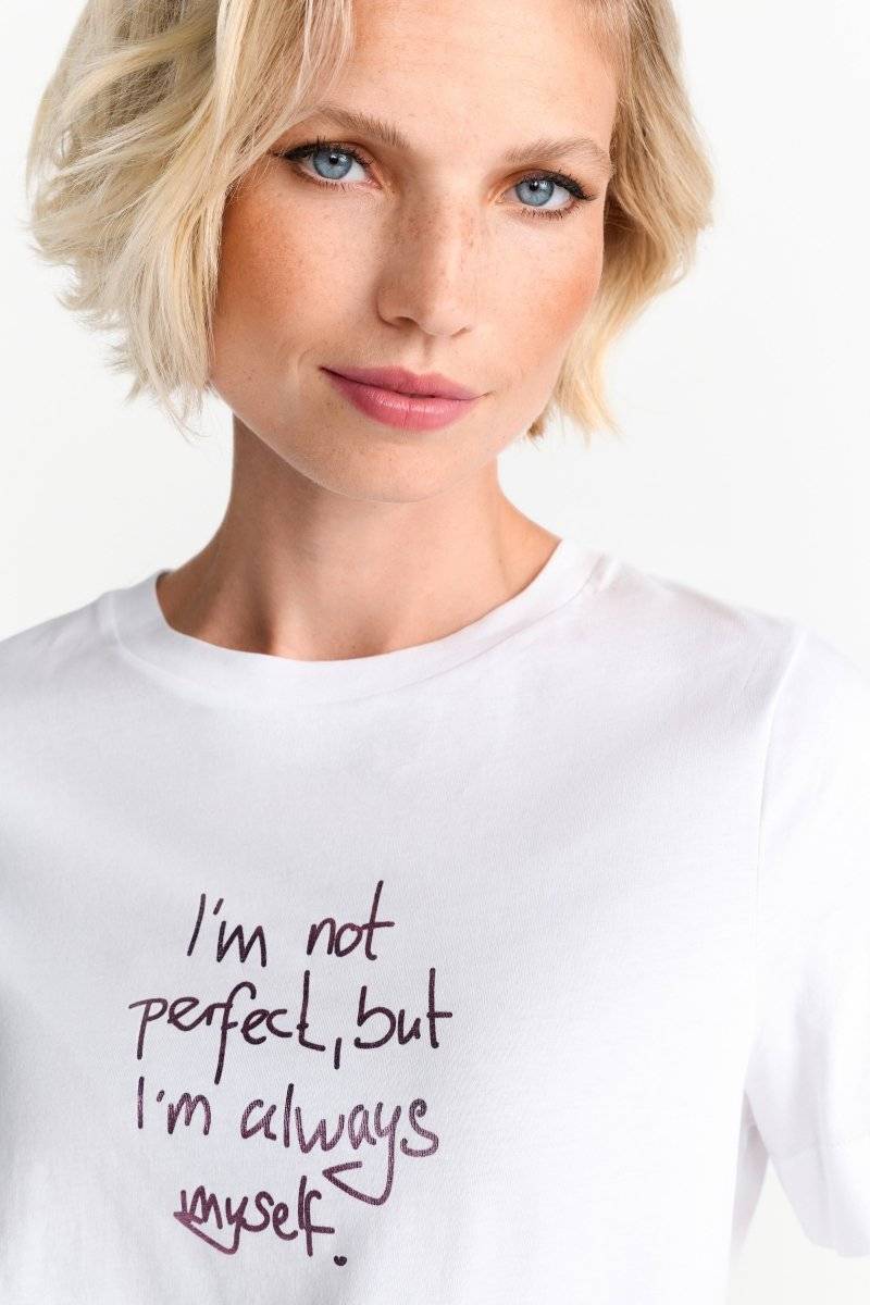 Eich & Royal Weißes Statement-T-Shirt Sonderangebot